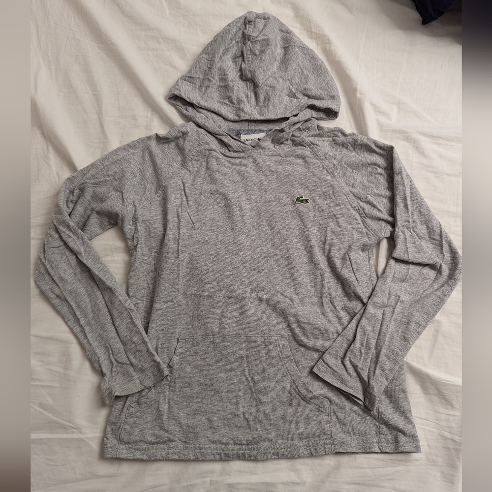 Lacoste gray jersey hoodie, boys size 10